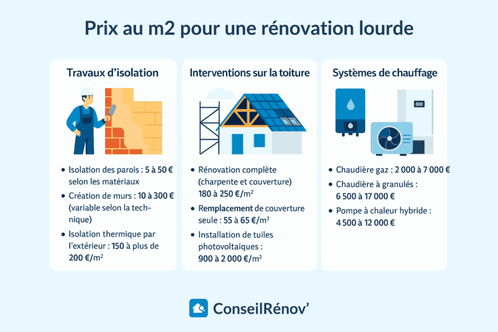 Quels sont les prix au m2 d'une rénovation lourde ?